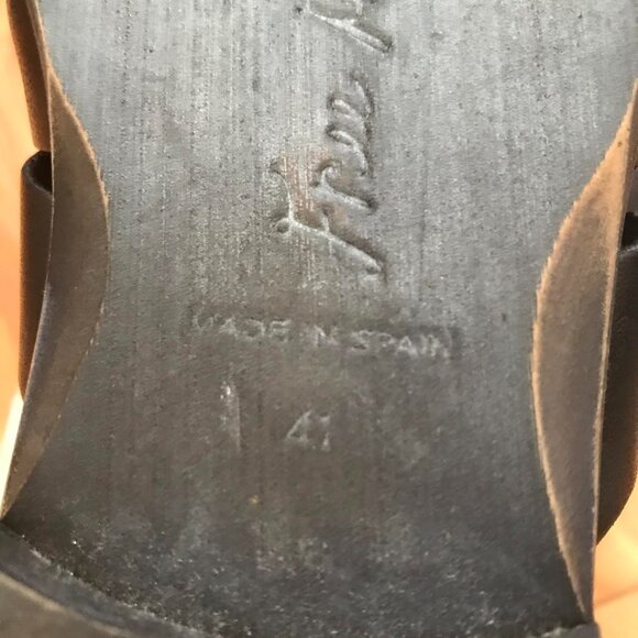 Free People Black Leather Style Nine Ankle Boots Double Buckle Strappy Booties - Picture 12 of 12